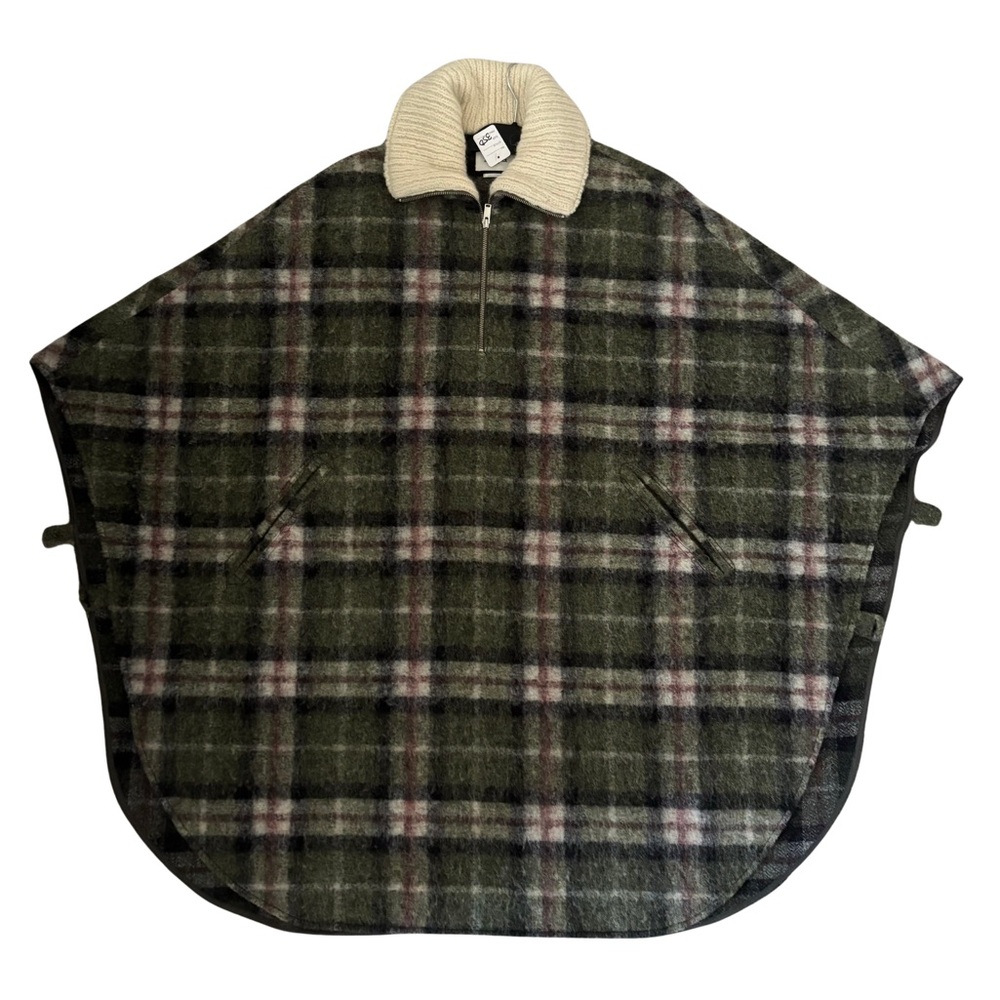 Isabel Marant Green Plaid Poncho Coat